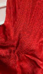 Load image into Gallery viewer, Women's Lakhnavi Handcrafted Mul Chanderi Unstitched Chikankari Full Suit - HONC0344342