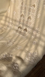 Load image into Gallery viewer, Irum Women's Lakhnavi Handcrafted Mul Chanderi Unstitched Kurta And Dupatta Set - HONC0297199