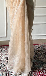 将图像加载到图库查看器中, Women's Lucknowi Handcrafted Pure Organza Silk Chikankari Saree - HONC0321768