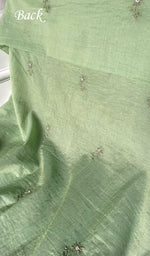 Load image into Gallery viewer, Women's Lakhnavi Handcrafted Mul Chanderi Unstitched Chikankari Full Suit Material - HONC0314661