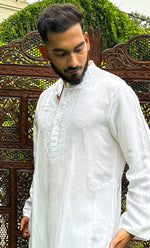 Load image into Gallery viewer, Men's Lucknowi Handcrafted Cotton Chikankari Kurta - HONC0253043