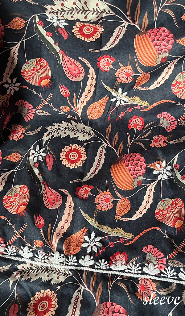 Women's Lakhnavi Handcrafted Cotton Chikankari Unstitched Kurti Fabric - HONC0268836