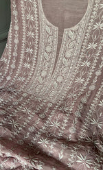 Load image into Gallery viewer, Women's Lakhnavi Handcrafted Mul Chanderi Unstitched Kurta And Dupatta Set - HONC0310609