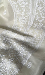 将图像加载到图库查看器中, Women's Lakhnavi Handcrafted Pure Organza Chikankari Unstitched Kurta And Dupatta Set- HONC0328886