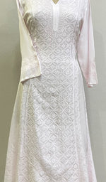 Load image into Gallery viewer, Pari Women's Lucknowi Handcrafted Muslin Chikankari Kurti - HONC0204809
