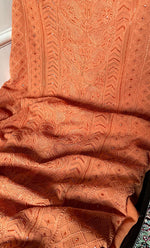 将图像加载到图库查看器中, Women's Lakhnavi Handcrafted Viscose Georgette Chikankari Full Suit Material - HONC0299907