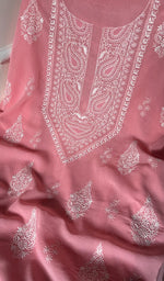 Load image into Gallery viewer, Women's Lakhnavi Handcrafted Cotton Unstitched Kurta And Dupatta Set - HONC0185417