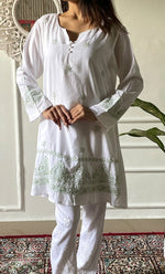 Load image into Gallery viewer, Rehana Women's Lakhnavi Handcrafted Modal Cotton Chikankari Top - HONC0307560