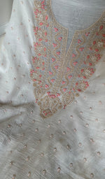 将图像加载到图库查看器中, Women's Lakhnavi Handcrafted Mul Chanderi Unstitched Kurta And Dupatta Set - HONC0279816