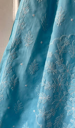 Load image into Gallery viewer, Fairoz Women's Lakhnavi Handcrafted Cotton Chikankari Saree - HONC0232512