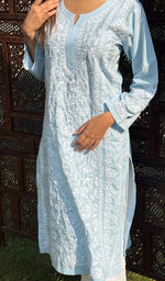 Load image into Gallery viewer, Iqra Women's Lucknowi Handcrafted Cotton Chikankari Kurti - HONC0164366