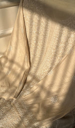 Load image into Gallery viewer, Women's Lakhnavi Handcrafted Munga Silk Chikankari Semi - stitched Kurta And Dupatta Set - HONC0265420