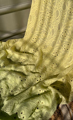 将图像加载到图库查看器中, Women's Lakhnavi Handcrafted Viscose Georgette Chikankari Full Suit Material - HONC0271114
