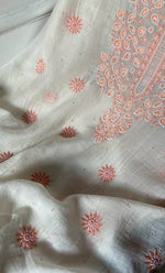 Load image into Gallery viewer, Women's Lakhnavi Handcrafted Mul Chanderi UnStitched Kurta And Dupatta Set - HONC0317813