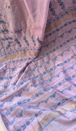 Load image into Gallery viewer, Women's Lakhnavi Handcrafted Mul Chanderi Chikankari Saree - HONC0273492