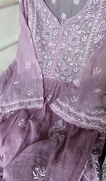 将图像加载到图库查看器中, Women's Lucknowi Handcrafted Kota Cotton Chikankari Semi Stitched Kurta And Dupatta Set - HONC0318336