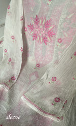 将图像加载到图库查看器中, Women's Lakhnavi Handcrafted Mul Chanderi Semi - stitched Kurta And Dupatta Set- HONC0314876