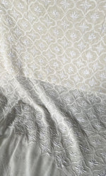 将图像加载到图库查看器中, Lucknowi Handcrafted Pure Silk Georgette Chikankari Unstitched Men's Kurta Fabric - HONC0313305