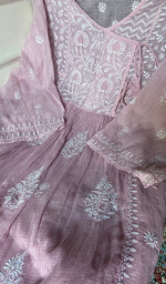 将图像加载到图库查看器中, Women's Lucknowi Handcrafted Kota Cotton Chikankari Semi Stitched Kurta And Dupatta Set - HONC0318329