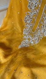 将图像加载到图库查看器中, Nyla Women's Lakhnavi Handcrafted Mul Chanderi Unstitched Chikankari Full Suit Material - HONC0353146
