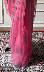 将图像加载到图库查看器中, Women's Lucknowi Handcrafted Pure Organza Silk Chikankari Saree - HONC0321772