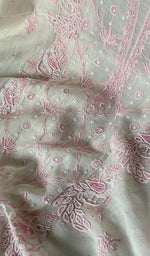 Load image into Gallery viewer, Shirin Women's Lakhnavi Handcrafted Mul Chanderi Unstitched Kurta And Dupatta Set - HONC0249185