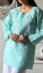 Load image into Gallery viewer, Women's Lakhnavi Handcrafted Cotton Chikankari Top - HONC0347238