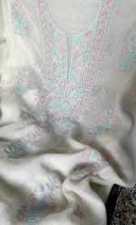 将图像加载到图库查看器中, Women's Lakhnavi Handcrafted Unstitched Mul Chanderi Kurta And Dupatta Set - HONC0323591