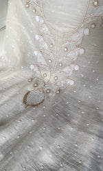 Load image into Gallery viewer, Jazba Women's Lakhnavi Handcrafted Mul Chanderi UnStitched Kurta And Dupatta Set - HONC0320724