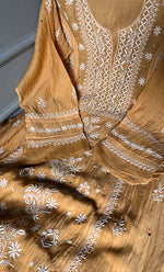 Load image into Gallery viewer, Women's Lakhnavi Handcrafted Mul Chanderi Semi - Stitched Kurta And Dupatta Set - HONC0284760