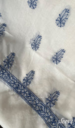 将图像加载到图库查看器中, Women's Lakhnavi Handcrafted Cotton Chikankari Unstitched Kurti Fabric - HONC0284307