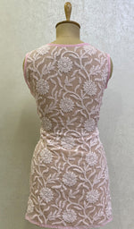 Load image into Gallery viewer, Women's Lucknowi Handcrafted Faux-Georgette Chikankari Top- HONC0140438