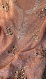 Load image into Gallery viewer, Haaniya Women's Lakhnavi Handcrafted Mul Chanderi Unstitched Kurta And Dupatta Set - HONC0291245