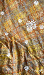 Load image into Gallery viewer, Women's Lakhnavi Handcrafted Cotton Chikankari Unstitched Kurti Fabric - HONC0284377