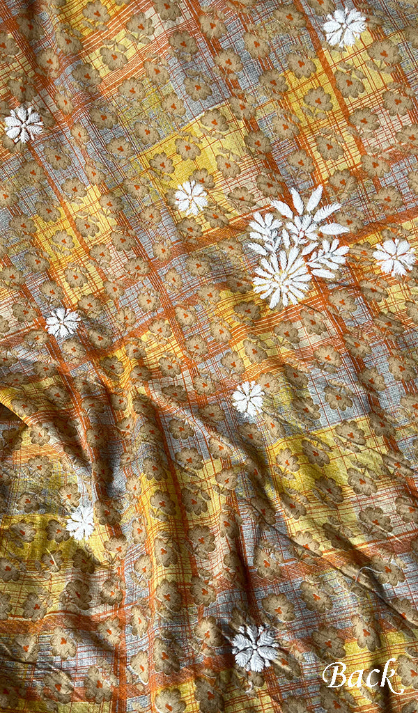 Women's Lakhnavi Handcrafted Cotton Chikankari Unstitched Kurti Fabric - HONC0284377