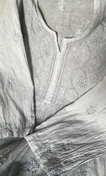 Load image into Gallery viewer, Women's Lakhnavi Handcrafted Mul Chanderi Semi - stitched Chikankari Full Suit Material - HONC0319560