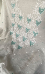 Load image into Gallery viewer, Amisha Women's Lakhnavi Handcrafted Mul Chanderi Unstitched Kurta And Dupatta Set - HONC0319470