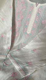 将图像加载到图库查看器中, Women's Lakhnavi Handcrafted Mul Chanderi Semi - Stitched Kurta And Dupatta Set - HONC0271138