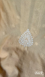 Load image into Gallery viewer, Lucknowi Handcrafted Maheshwari Mul Chanderi Chikankari Unstitched Men's Kurta Fabric - HONC0274613