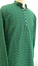 Load image into Gallery viewer, Men's Faux-Georgette Hakoba Kurta - HONC0186487