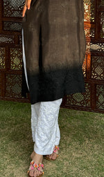 Load image into Gallery viewer, Women's Lucknowi Handcrafted Raw Silk Chikankari Kurti - HONC0224014