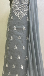 Load image into Gallery viewer, Women's Lakhnavi Handcrafted Cotton Chikankari Suit Materia- HONC157382