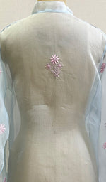 Load image into Gallery viewer, Women's Lakhnavi Handcrafted Semi Stitched Pure Organza Chikankari Top -HONC0154030
