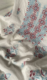 Load image into Gallery viewer, Women's Lakhnavi Handcrafted Mul Chanderi Unstitched Kurta And Dupatta Set - HONC0366821