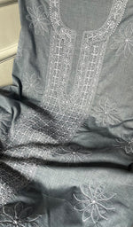 将图像加载到图库查看器中, Women's Lakhnavi Handcrafted Unstitched Cotton Chikankari Suit Material - HONC0275046