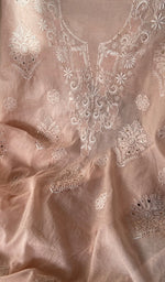 将图像加载到图库查看器中, Women's Lakhnavi Handcrafted Mul Chanderi Unstitched Kurta And Dupatta Set - HONC0266979