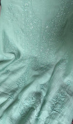Load image into Gallery viewer, Women's Lakhnavi Handcrafted Mul Chanderi Unstitched Chikankari Full Suit Material - HONC0345050