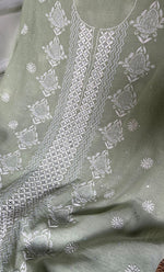 Load image into Gallery viewer, Women's Lakhnavi Handcrafted Maheshwari Mul Chanderi UnStitched Kurta And Dupatta Set - HONC0301247