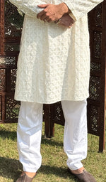 Load image into Gallery viewer, Men's Faux-Georgette Hakoba Kurta - HONC0266683