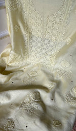 将图像加载到图库查看器中, Women's Lakhnavi Handcrafted Mul Chanderi Chikankari Full Suit Material - HONC0282296